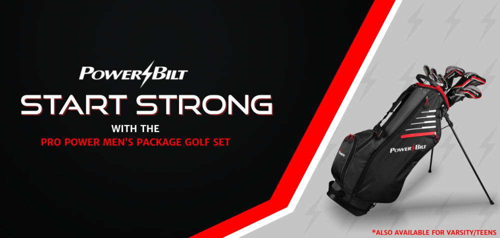 Start strong with a Powerbilt Pro Power men’s golf set