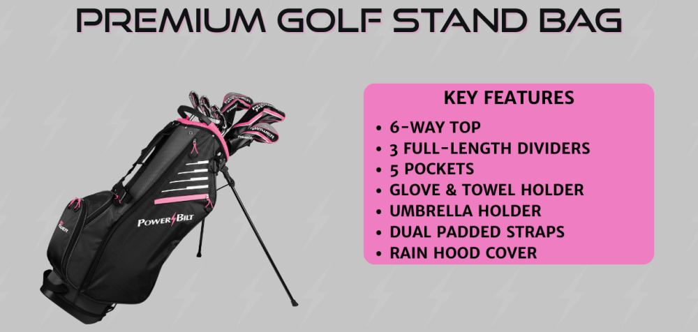 features of the Pro Power ladies golf bag