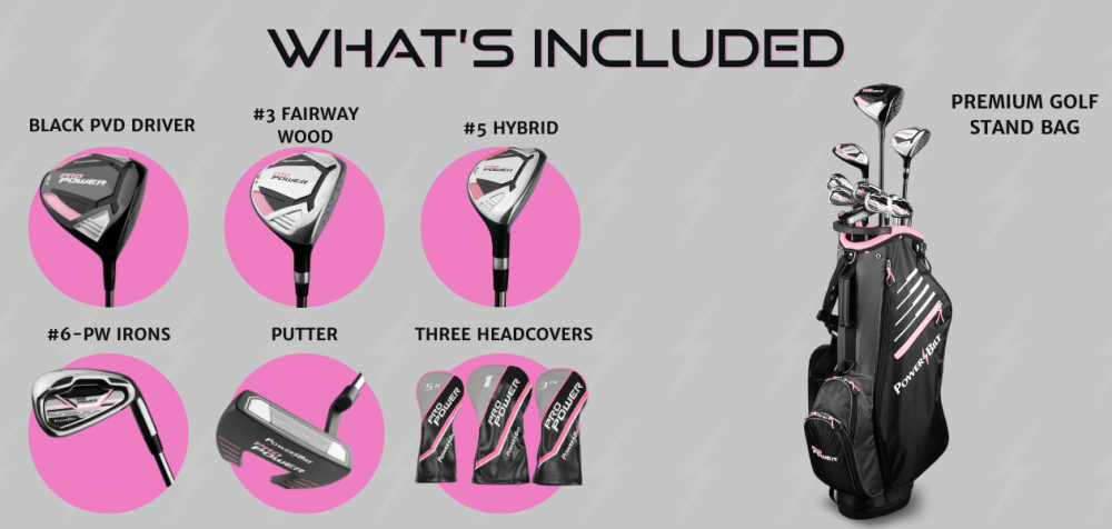 what is included in the Pro Power ladies golf set