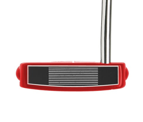 Soft TPU face insert with scorelines of the of the Red/Black Orlimar F80 putter