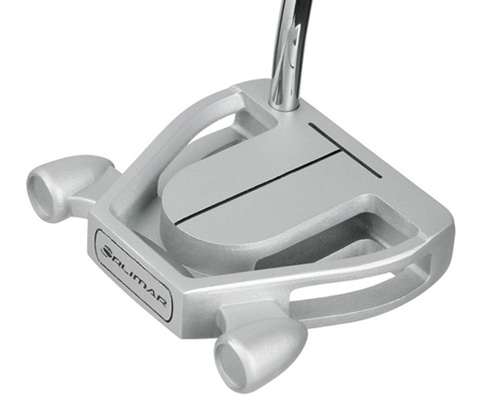 top angled view of the silver Orlimar F80 putter with the T-shaped alignment feature