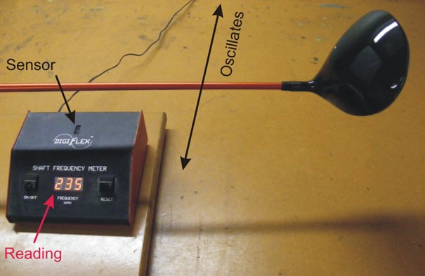 Golf shaft frequency analyzer