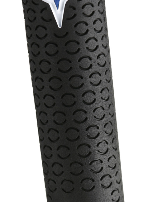 Up-close view of the all-rubber lower half of the Karma V-Cord grip