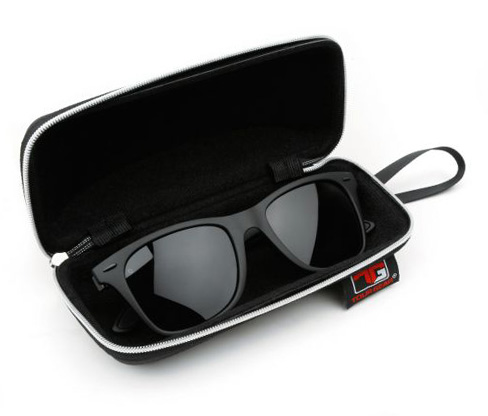 Tour Gear Polarized Sunglasses in their opened case