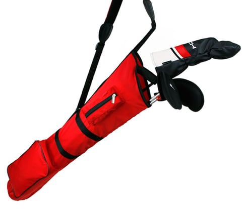 golf clubs in an Orlimar Sunday Golf Bag