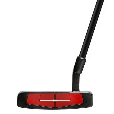 Putter with straight black putter shaft