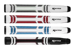 4 different colors of the Karma Big Softy 1.3 putter grips