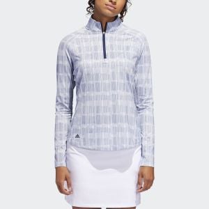 adidas Ladies Climacool Upf Printed 1/2 Zip Polo Shirts