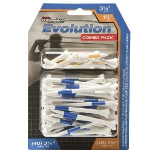 Pride 1-1/2" & 3-1/4" Evolution PTS Golf Tee Combo - 50 Pack