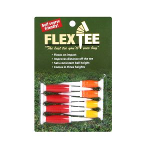 FlexTee™ - Flexible Golf Tees 8 pack (Florescent Red/Orange/Yellow)
