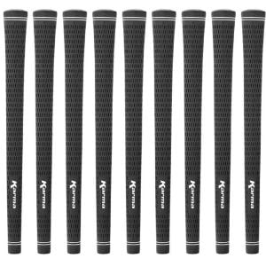 Karma Velour Standard Black Ribbed 9 Piece Golf Grip Bundle