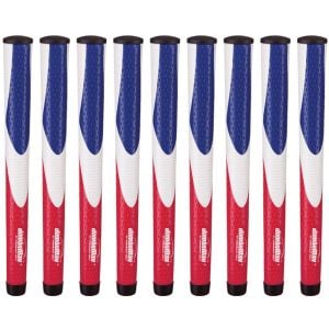 JumboMax Tour Series X-Large Red/White/Blue - 9 Piece Golf Grip Bundle