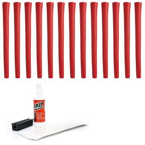 Star Sidewinder 360° - 13 piece Golf Grip Kit (with tape, solvent, vise clamp) - Red, Standard