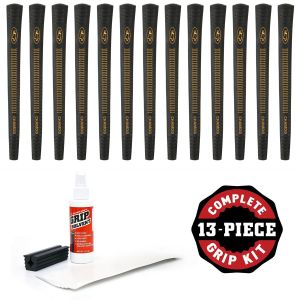 Avon Chamois Black Standard - 13 piece Golf Grip Kit (with tape, solvent, vise clamp)
