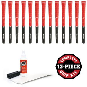 Karma V-Cord Black/Red Standard - 13 piece Golf Grip Kit (with tape