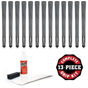 Lamkin Crossline Cord Midsize - 13 piece Golf Grip Kit (with tape, solvent, vise clamp)