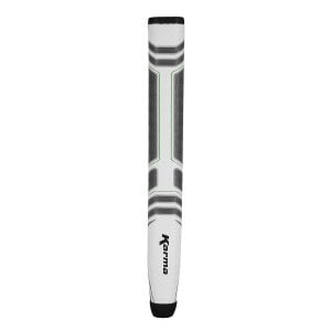 front view of the White/Gray/Green Karma Big Softy 1.3 Putter Grip