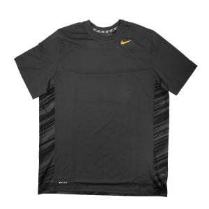 Nike Dri-FIT Men's Short Sleeve Charcoal Print/Orange Logo Training Shirt