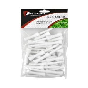 Retail packaging of Orlimar Golf 2 3/4-Inch AccuTees, 30-Pack (White)