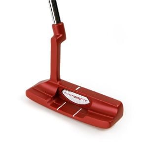 angled top and cavity view of the Orlimar Golf Tangent T2 Red Blade Putter