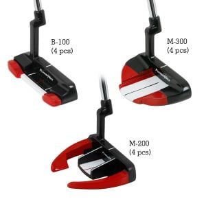 Powerbilt RS-X Putter Pack with images of 3 putters and text "B-100 4 pcs, M-300 4 pcs and M-200 4 pcs"