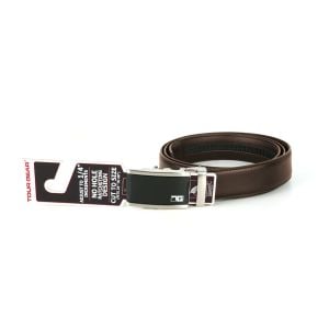 Tour Gear Custom Fit Golf Belt Brown with Satin Black & Silver Buckle (with Hangtag)