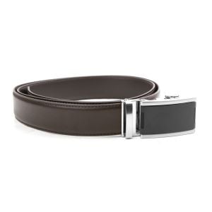 Tour Gear Custom Fit Golf Belt Brown with Satin Black & Silver Buckle (Gift Box)