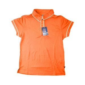 PGA TOUR Women's Orange w/ White Trim Polo Shirt