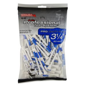 Pride Professional Tee System 3-1/4" Pack of 75 Golf Tees - White