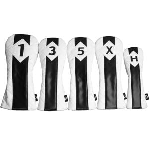 Sahara White Quilted Retro 5-piece Headcover Set (#1, 3, 5, X, H)