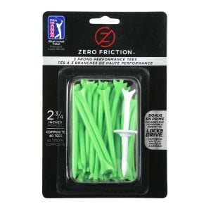 Zero Friction 3 Prong - 2.75" Green Golf Tees 40 pack