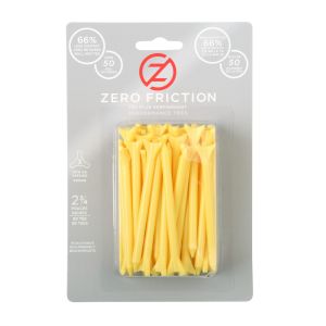 Zero Friction 3 Prong - 2.75" Yellow Golf Tees 50 pack