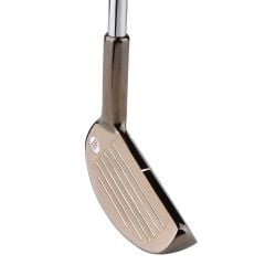 Angled top view of the black nickel Intech Approach Two-Way Chipper with both faces present