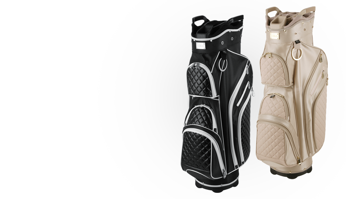 iBella black and tan cart bag side by side