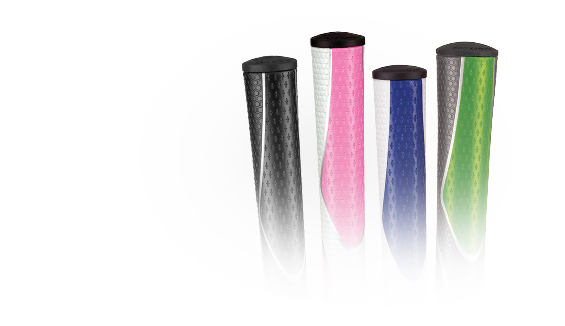 4 different colored JumboMax Tour Series grips