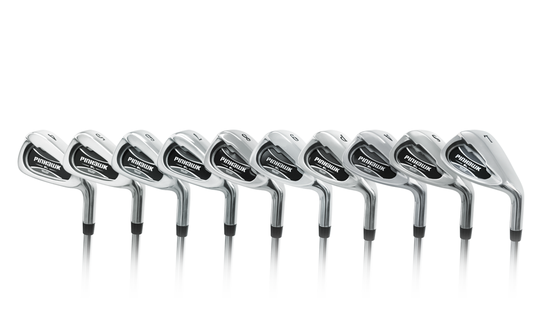 view of all the Pinhawk SL irons 4 through LW