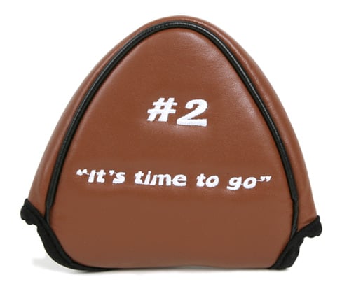 Intech Golf #2 Poop Putter's headcover with #2 and "It's Time to Go" embroidered