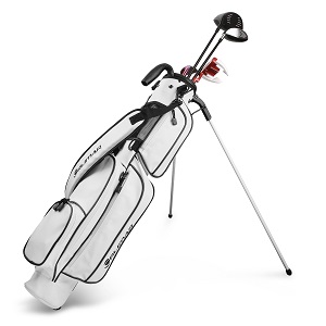 golf clubs inside an Orlimar Pitch 'N Putt Elite Sunday Golf Bag
