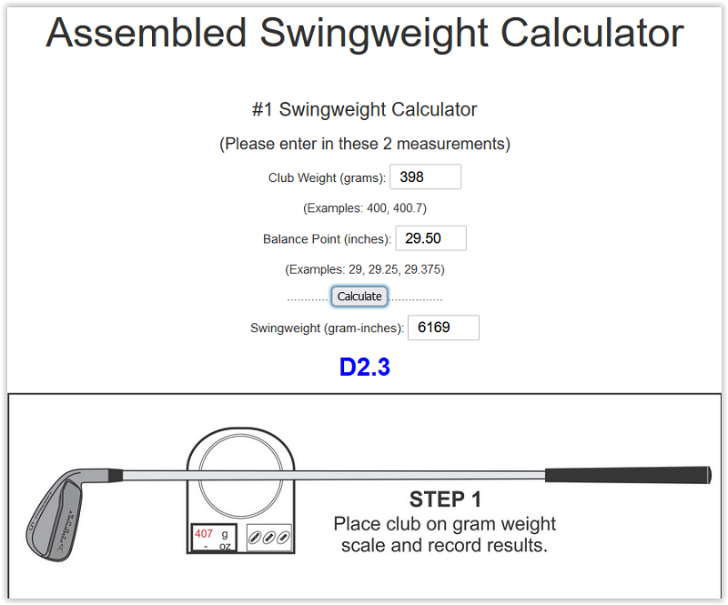 Hireko's Assembled Swingweight Calculator
