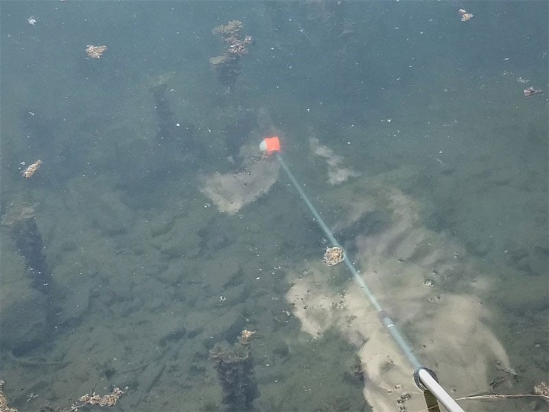 Retrieving a golf ball in water