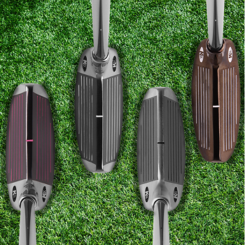 top view of 4 different colored Intech Approach golf chippers