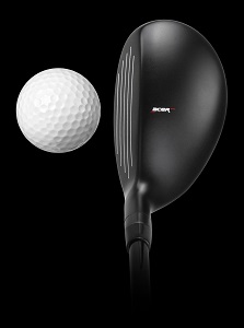 toe view of the Acer SR1 hybrid with a golf ball in front of the face