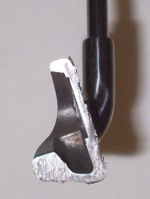 cutaway view of a golf iron with an undercut cavity