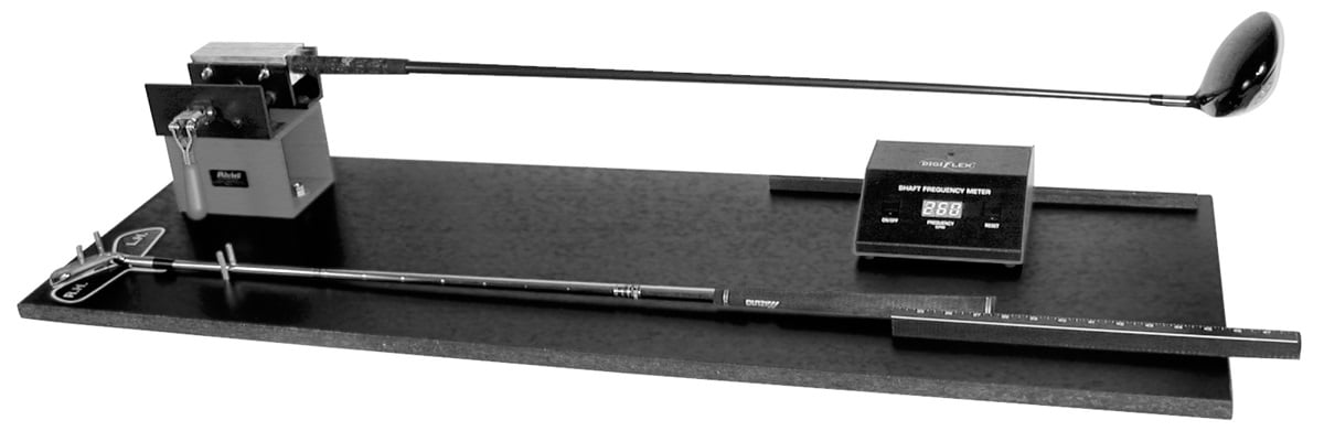 measuring the flex of a golf club in a frequency analyzer