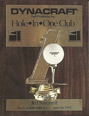 hole-in-one golf plaque