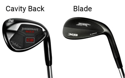 left, cavity back wedge, right, blade style wedge