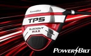 Powerbilt TPS Blackout Max driver sole and Powerbilt logo