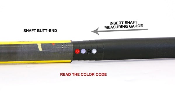 using a Graphite Shaft Mesurement Tool to determine what size extender to use